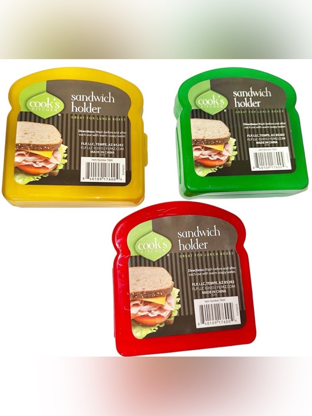 Sandwich Holder - Red, Yellow, Green